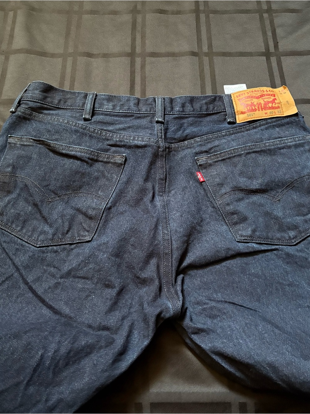 Levi’s 501 Mens 40x32 Blue Dark Wash White Oak Cone Denim Jeans Button Fly